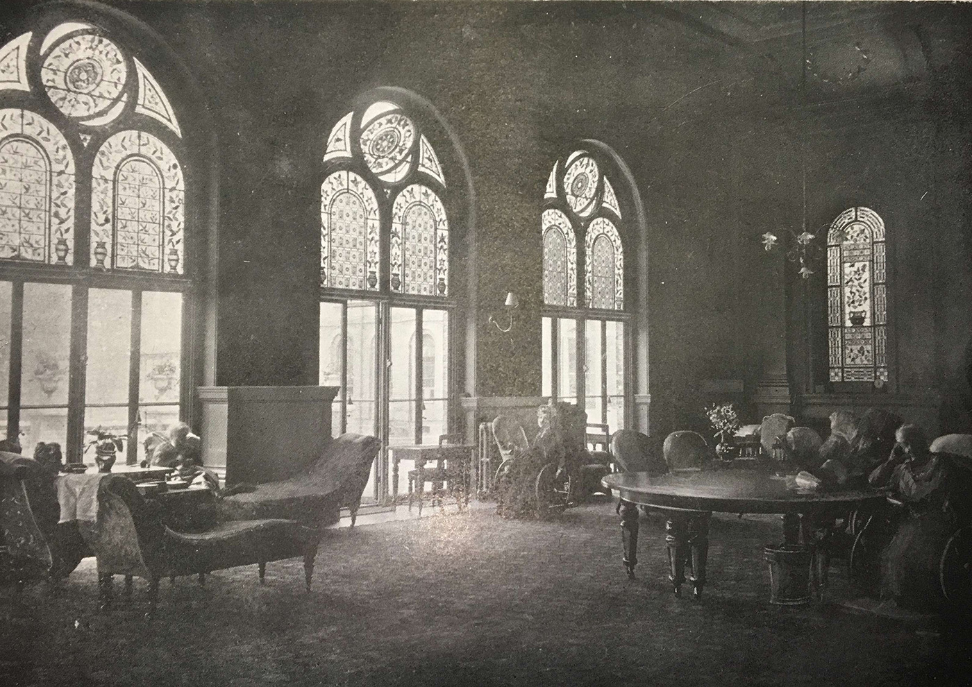 The Assembly Room with original stained glass at the RHN