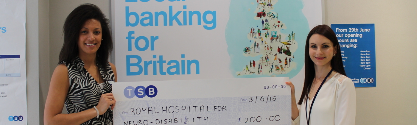 TSB chose to fundraise at work for the RHN, and this is their cheque presentation